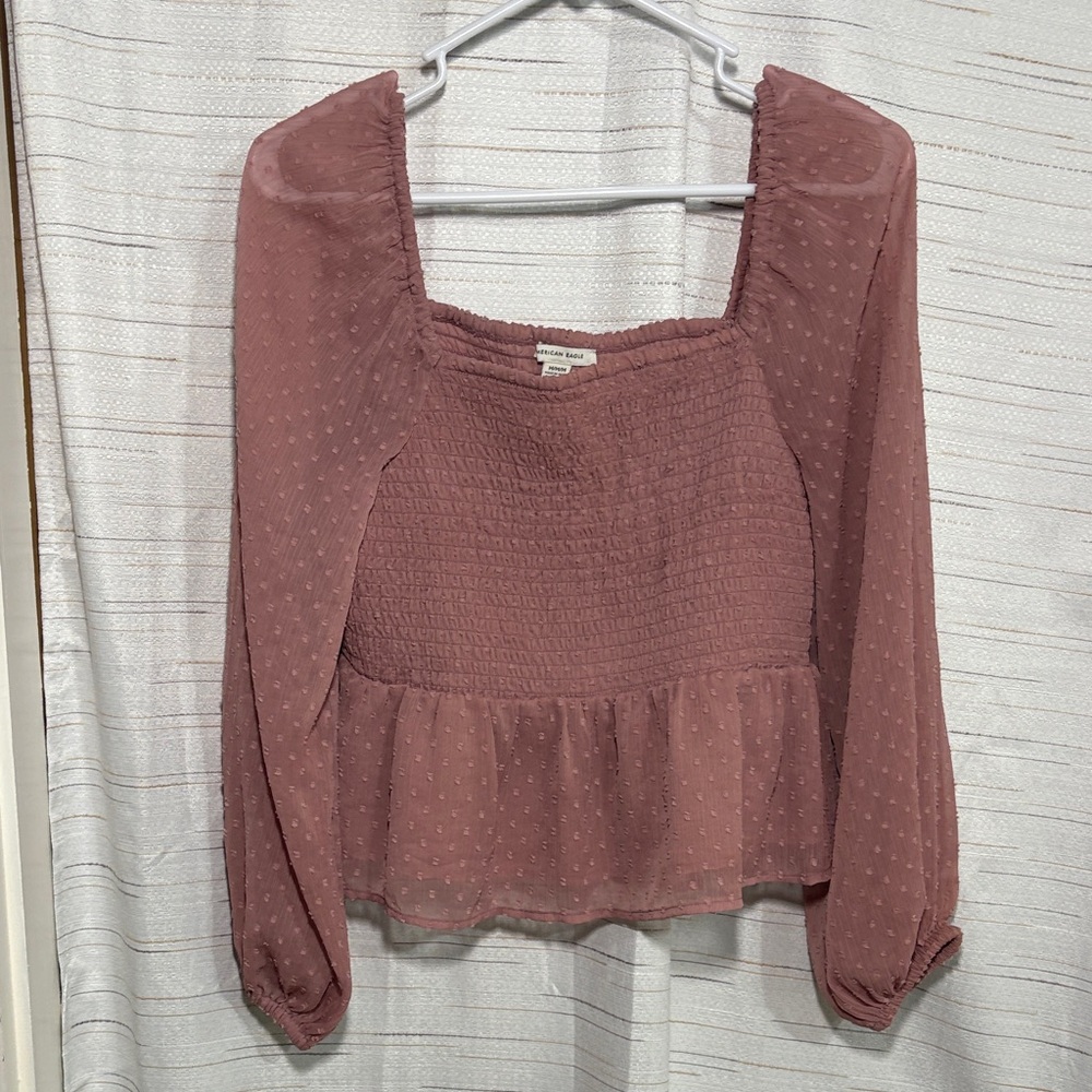 American Eagle Outfitters Dusty Pink Blouse